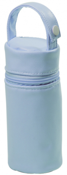 bottle holder junior 18 x 7 cm leatherette light blue
