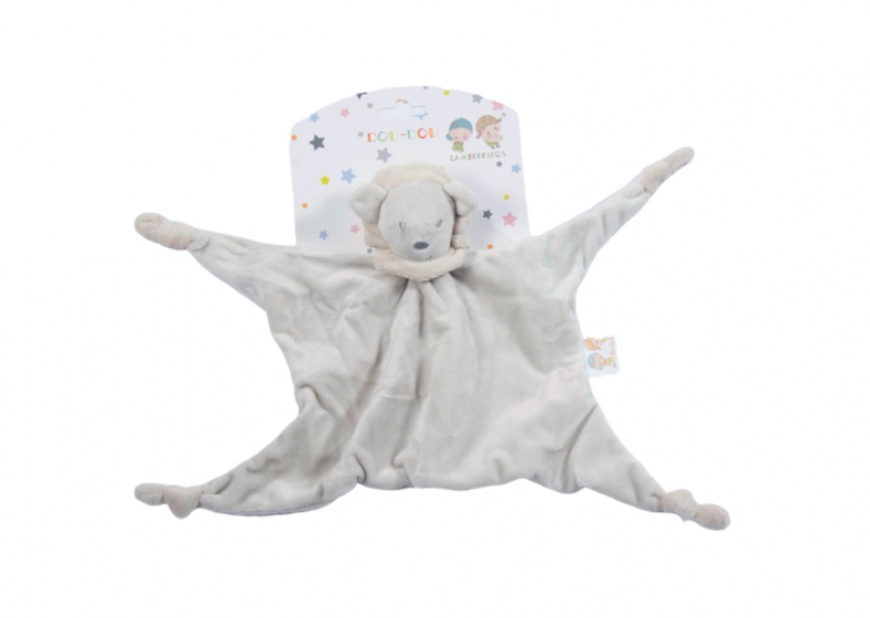 cuddly blanket 23 cm lion grey