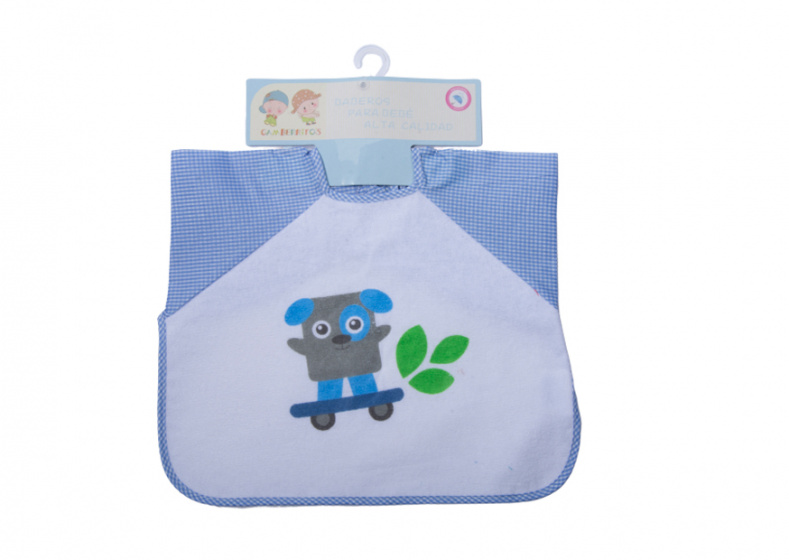 long sleeve bib dog blue