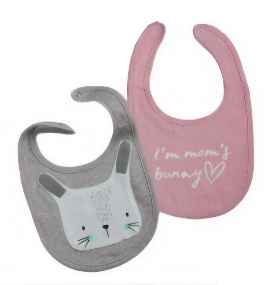 bibs bunny cotton grey/pink 2 pieces