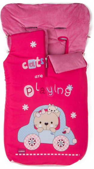 footmuff 105 x 50 cm polycotton pink/light blue