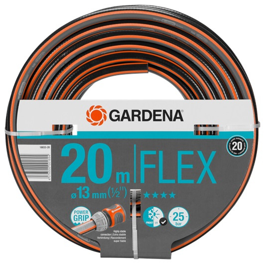 Gardena záhradná hadica Flex 20m PVC čierna/oranžová