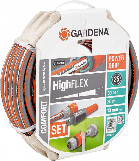 Gardena záhradná hadica Highflex 13 mm1/2" PVC 20 metrov čierna 6-dielna