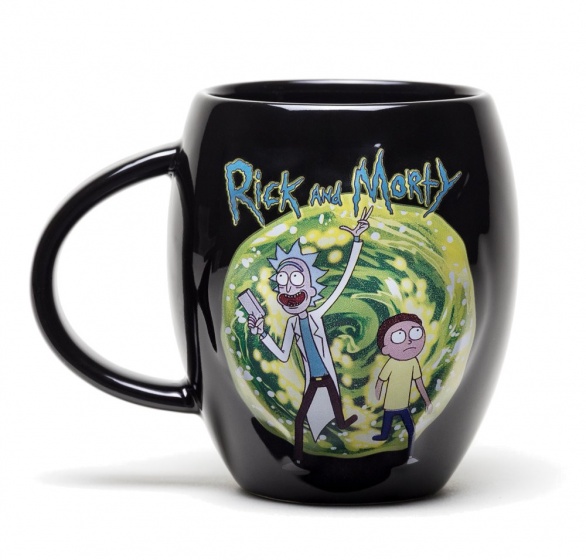 oval mug Rick and Morty Portal black 440 ml