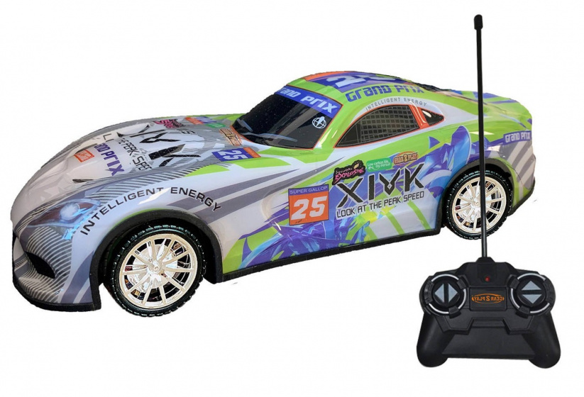 Gear2play raceauto rc grand prix 27 mhz 1 18 groen/blauw