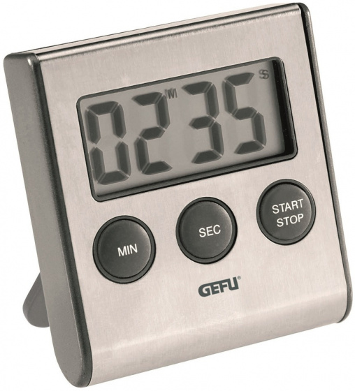 Gefu timer Contare 6,5 x 7,2 cm RVS grijs/zwart Gefu timer Contare 6,5 x 7,2 cm RVS grijs/zwart