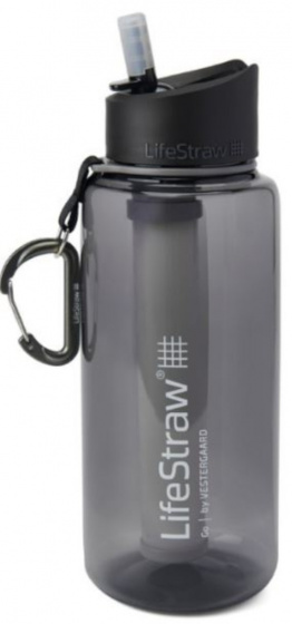 water bottle Lifestraw Go with filter 1 liter grey