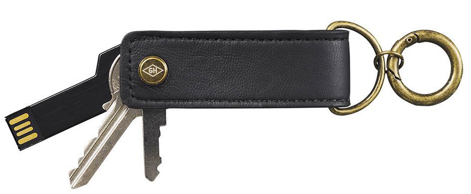 Gentlemen's Hardware sleutelhanger usb 16gb 11 cm kunstleer zwart