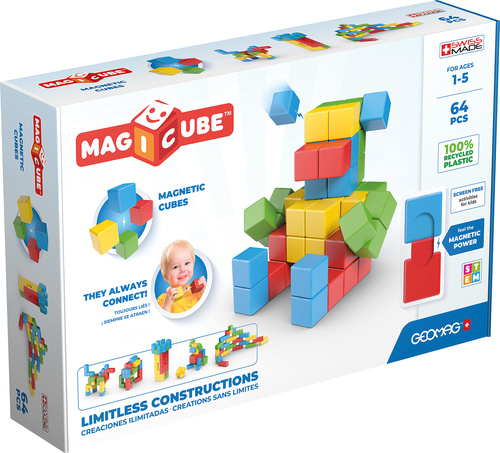 Geomag bouwpakket magicube junior neomydium 64 delig