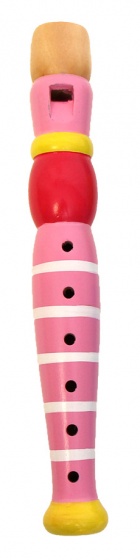 recorder wood 12 cm pink