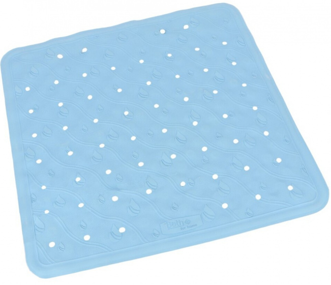 Gerimport badmat anti slip 54 cm rubber blauw Gerimport badmat anti slip 54 cm rubber blauw