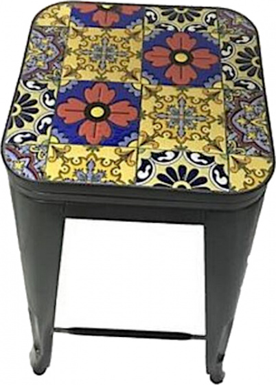 Gerimport barkruk Zafir 30 x 30 x 67 cm staal zwart/geel/rood Gerimport barkruk Zafir 30 x 30 x 67 cm staal zwart/geel/rood
