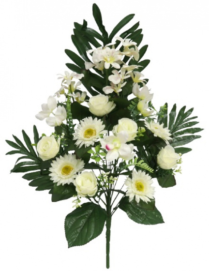 Gerimport umelá kytica Gerbera 15 x 62 cm biela
