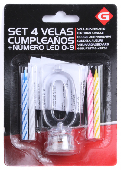 Gerimport narodeninové sviečky led 0 rok 8 cm 5-dielne
