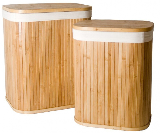 Gerimport koše na bielizeň 44 x 51 cm bambus prírodný/biela 2 kusy