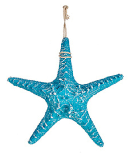 Giftdecor závesná dekorácia hviezda polyresin modrá