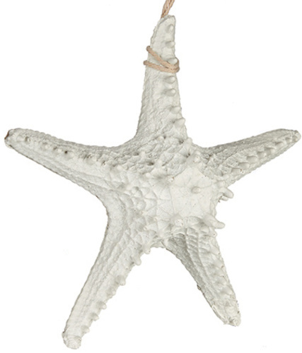 Giftdecor závesná dekorácia hviezda polyresin biela
