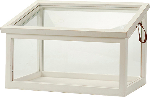 Giftdecor skleník 42 x 20 x 27 cm drevo/sklo biele/transparent