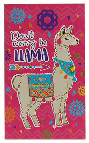 Giftdecor obraz Lama 40 x 24 x 1 cm drevo ružová