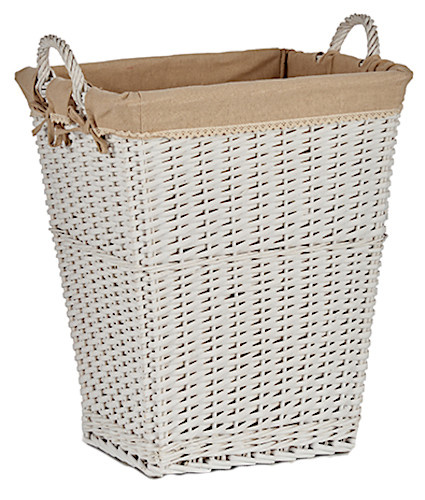 Giftdecor kôš na bielizeň 48 x 36 x 57 cm trstinový bielo/hnedý