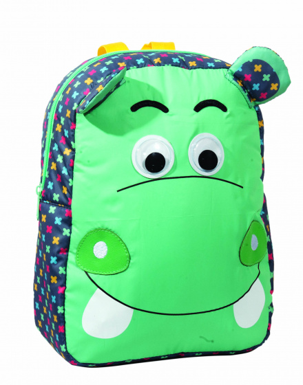 GIM školská taška Hippo junior 12 litrov 25 x 30 cm polyester zelená