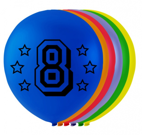 Wefiesta balóniky číslo 8 latex 80 cm 8 ks