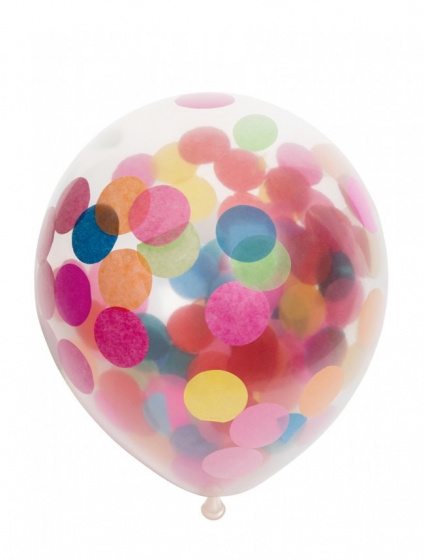 Globos balóniky konfety 12 cm latex 6 kusov