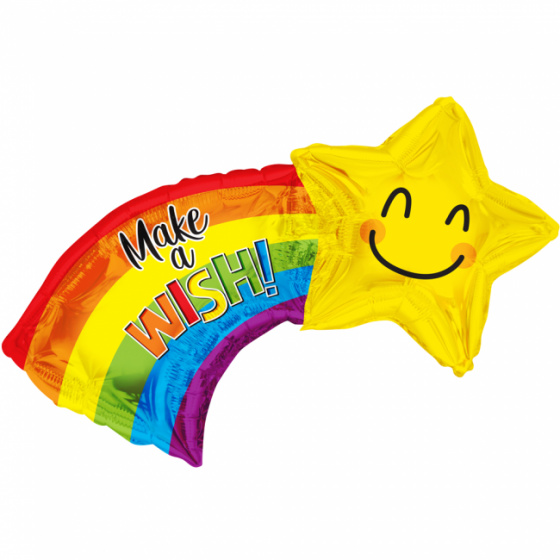 Kaleidoscope fóliový balónik Make A Wish Star junior 70 cm žltý