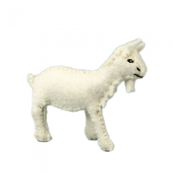 felt animal goat 6 cm white