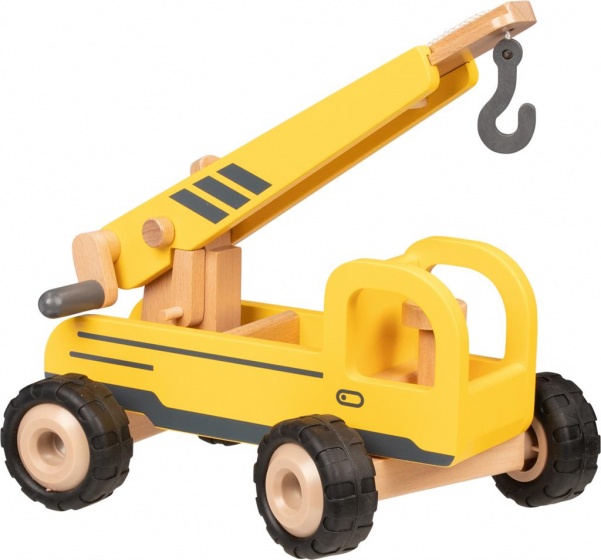 wooden crane 28 cm yellow