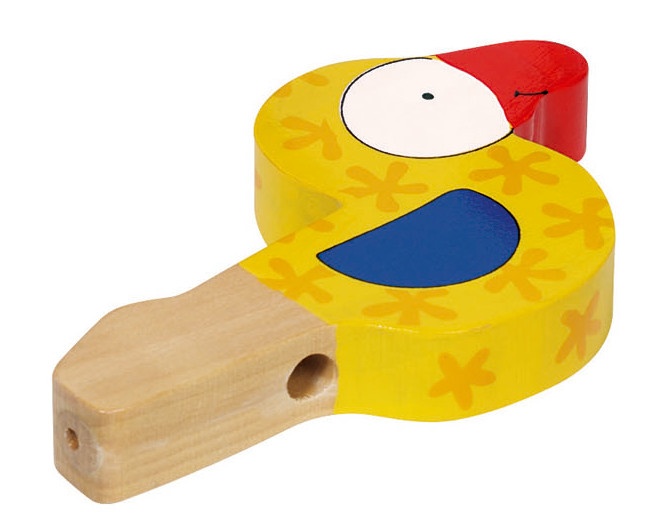 Wooden Bird Horn: Yellow 9.1 X 5.5 cm