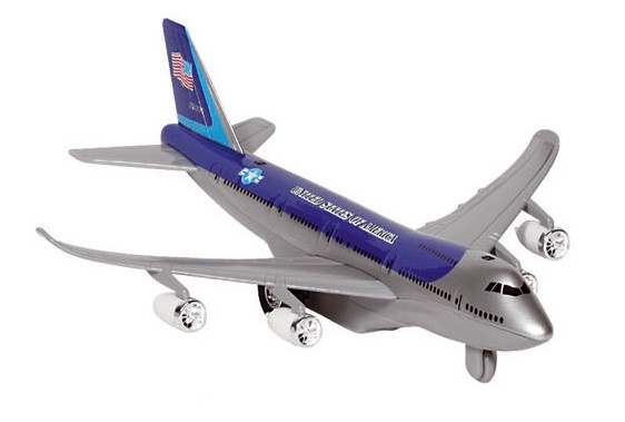 Metal Plane With Sound And Light Blue 18.5 cm