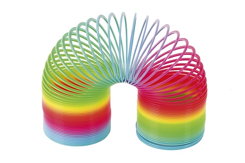 Rainbow step spring plastic diameter 7.5 cm