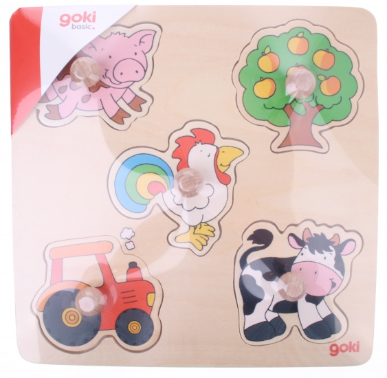 Stitch Puzzle With Chicken, Pig, Boom, Tractor, Cow