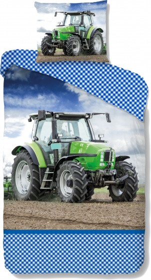Good Morning dekbedovertrek Tractor 140 x 200 cm groen/blauw Good Morning dekbedovertrek Tractor 140 x 200 cm groen/blauw