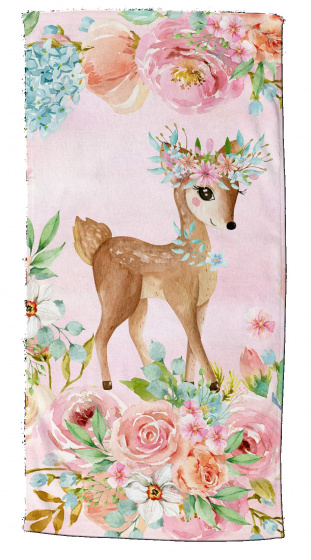 beach towel Sweet girls 75 x 150 cm velvet pink