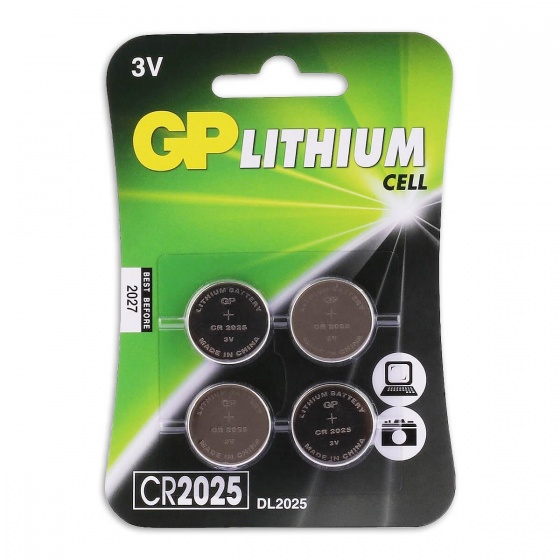 GP CR2025 lítiové gombíkové batérie 3V 4 kusy