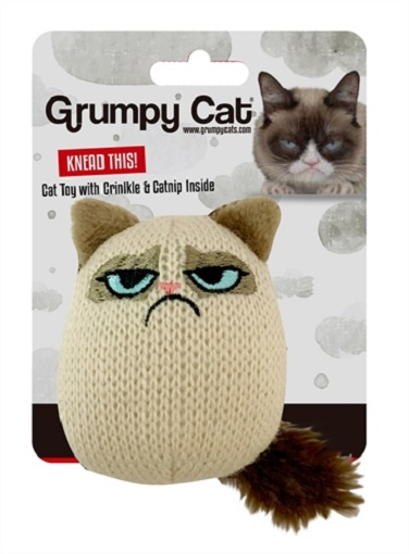 Grumpy Cat hračka pre mačky Pouncy Cat 11,5 cm vlna béžová