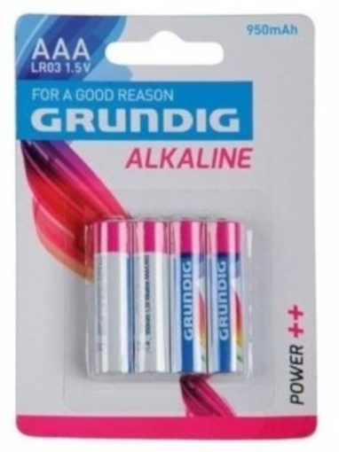 Grundig alkalické batérie AAA LR03 950 mAh 4 kusy
