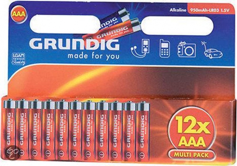 Grundig alkalické batérie LR3 AAA 12 kusov