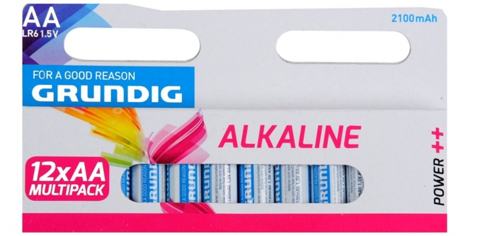 Grundig alkalické batérie LR6 AA 2100 mAh 12 kusov
