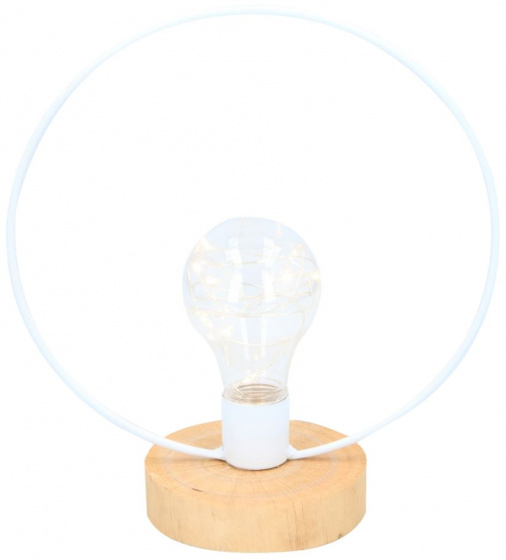 Grundig dekoračná lampa LED okrúhla 20,5 cm drevo/oceľ biela