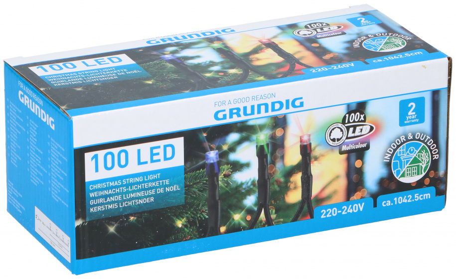 Grundig osvetlenie vianočného stromčeka led 10 metrov 220V 100-dielne