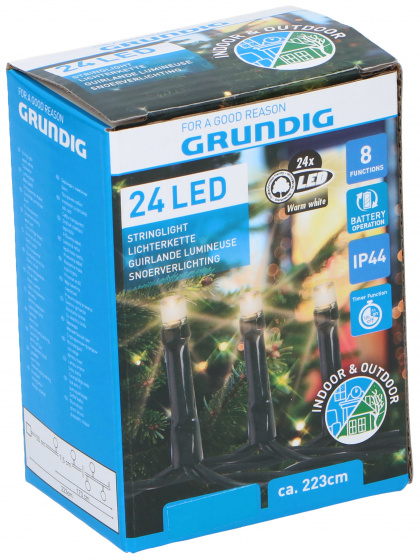 Grundig osvetlenie vianočného stromčeka led 2,23 metra biele 24 ks