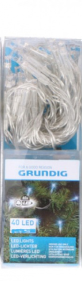 Grundig vianočné osvetlenie 4,1 metra modré 40 led