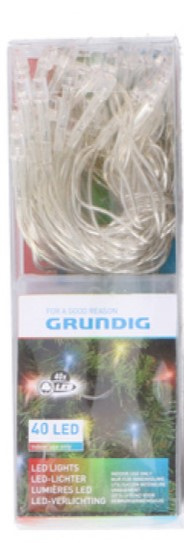 Grundig vianočné osvetlenie 4,1 metra mix farieb 40 led