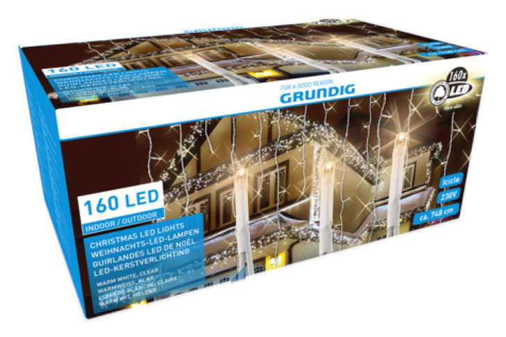Grundig vianočné osvetlenie led 7,5 metra žlté 160 kusov