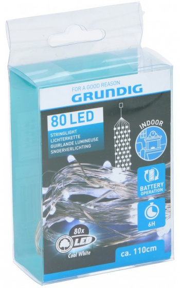 Grundig vianočné osvetlenie ľad 1,1 metra guma 80 ľad biela