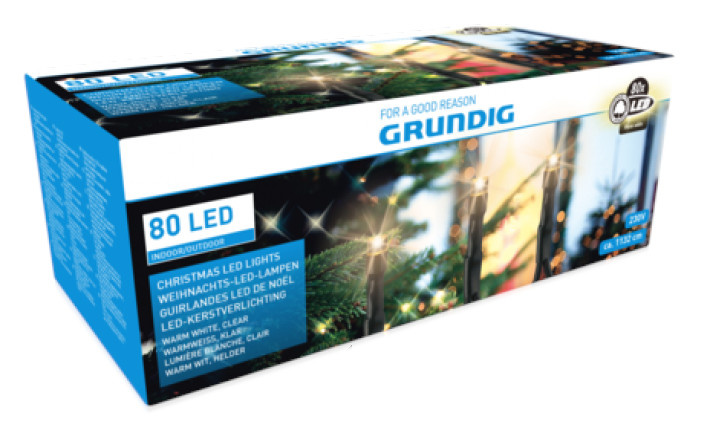 Grundig vianočné osvetlenie led 11,5 metra žlté 80 ks