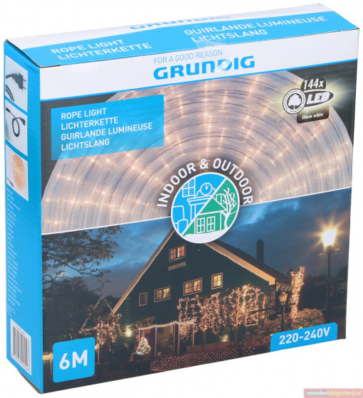 Grundig vianočné osvetlenie led 6 metrov biele 144 ks